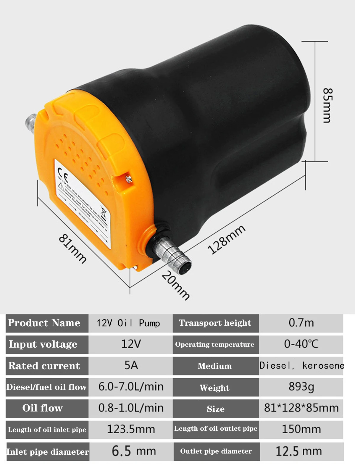 Bomba de óleo elétrica, 12v, 24v, troca