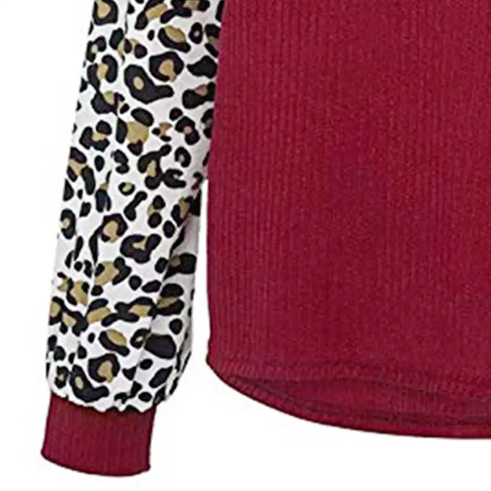 Femme Tumblr, трикотажная леопардовая футболка с длинными рукавами размера плюс, хипстер, Рождественский свитер с пышными рукавами, дизайнерская футболка
