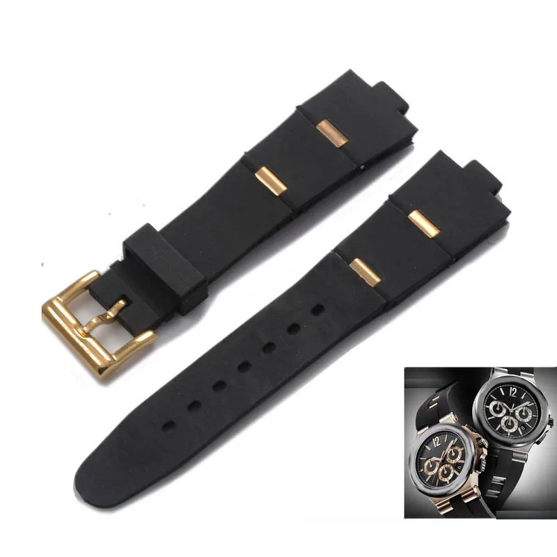 BVLGARI Convex Silicone Watchband Bracelet - Versatile Rubber Strap