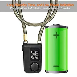 4 Digit Password Lock,Anti-theft Security Wireless Remote Control Alarm Intelligent Bluetooth Remote Control Bicycle Lock Alarm