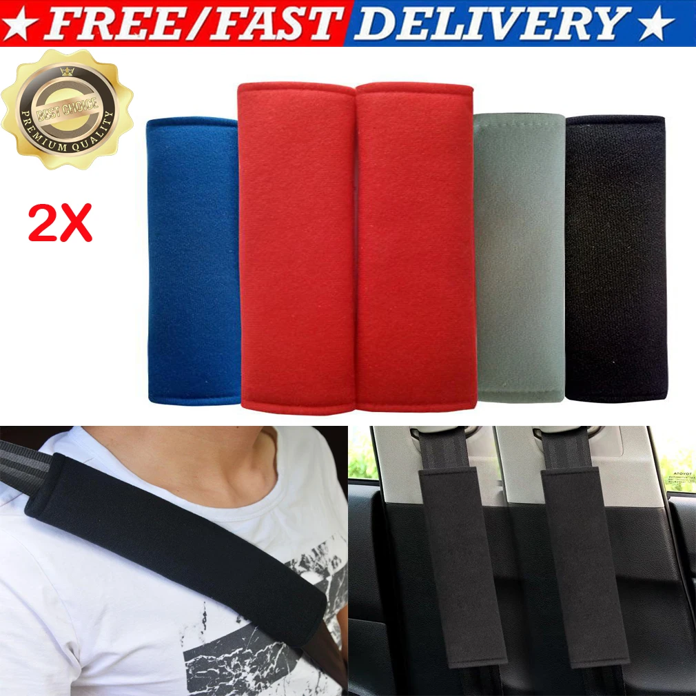 2Pcs Car Seat Belt Pads Harness Safety Shoulder Strap BackPack Cushion Covers Kids Free Shipping