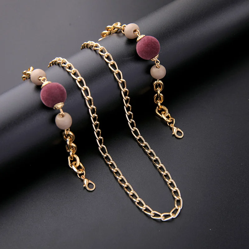 Punk Cute Fashion Jewelry Sunglasses Mask Chains For Women Acrylic Pearl Crystal Eyeglasses Chains Lanyard Glass