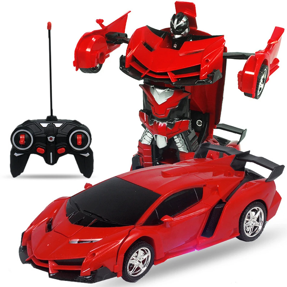 Robot automático de Control remoto con una tecla que se transforma en deformación, modelo de plástico, figuras de acción divertidas para niños, regalos para chico|Coches con radiocontrol| - AliExpress