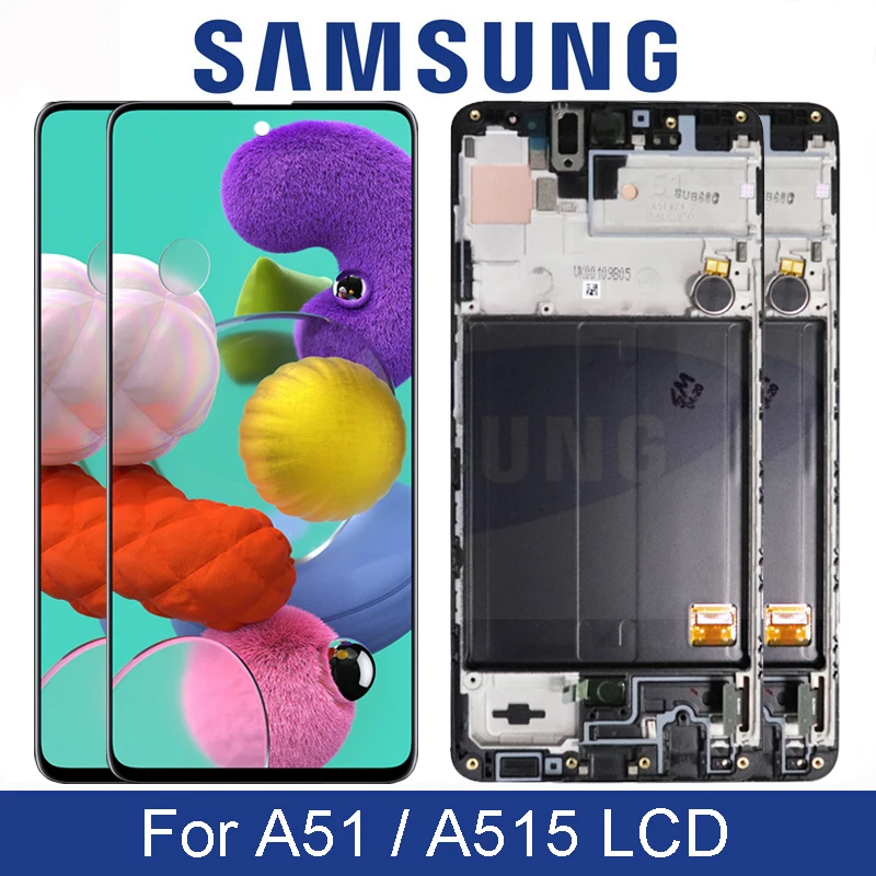 Сменная деталь для samsung Galaxy A51 A515 A515F A515F/DS A515FD ЖК-дисплей с рамкой дигитайзер
