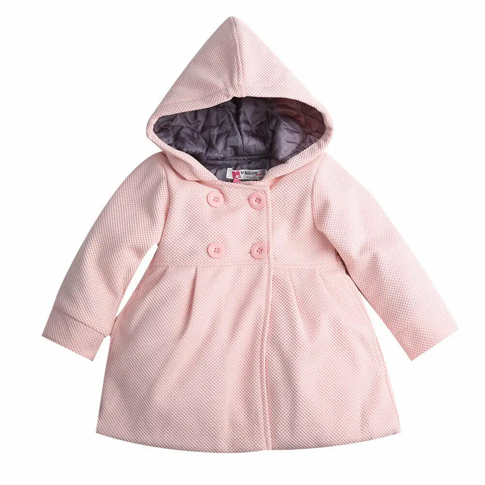 Light Pink Новинка года; куртка для маленьких девочек теплое зимнее пальто с капюшоном плащ для маленьких девочек Детская верхняя одежда; пальто красивая одежда; От 6 месяцев до 3 лет - Цвет: Light Pink