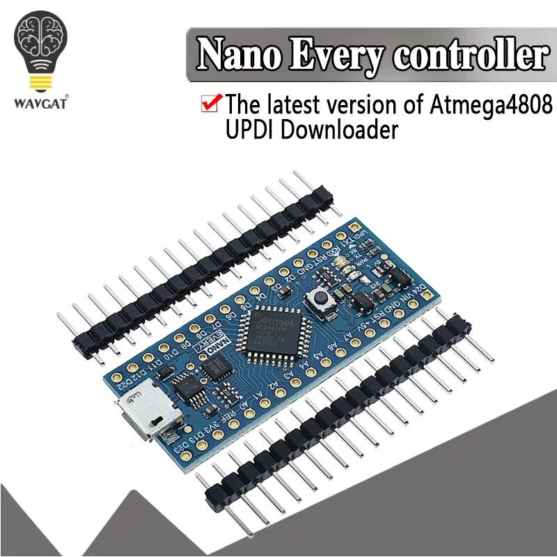 

New arrival Nano controller compatible for Arduino Nano Every Atmega4808 Upgraded Atmega328 CH340 UPDI Downloader for arduino