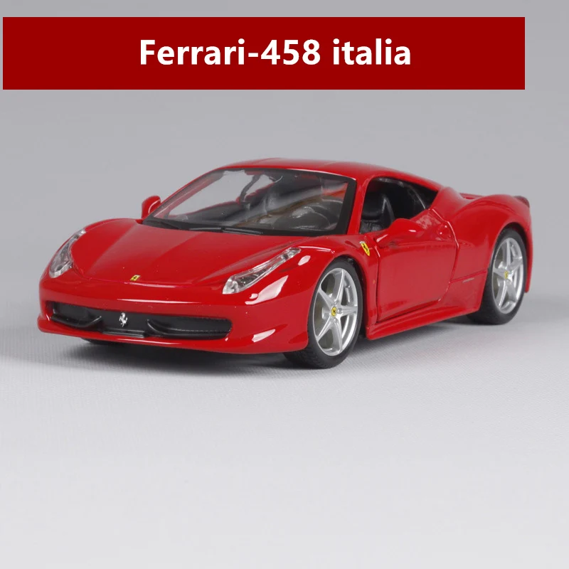 Bburago 1:24 Ferrari 458, красная модель автомобиля, литая под давлением металлическая модель, детская игрушка, подарок бойфренду, коллекция автомобилей из искусственного сплава - Цвет: 458