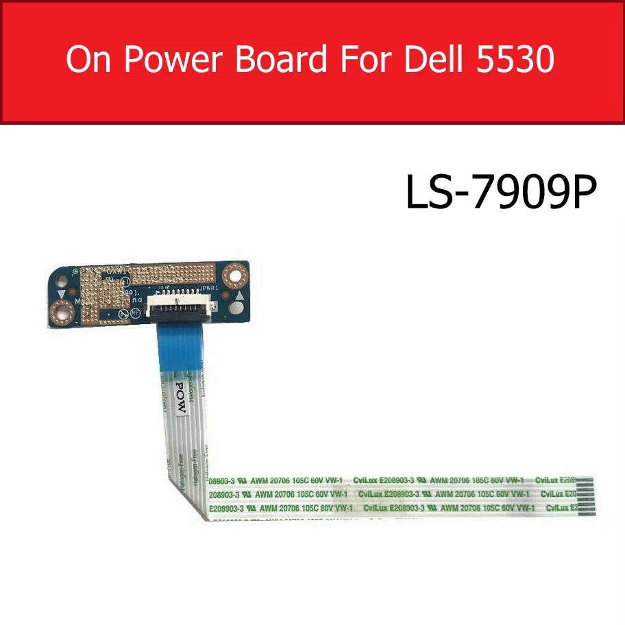 On/Off Power Board Per Dell Precision E5530 Tasto Di Interruttore Board Con Cavo Di Alimentazione Del Computer Portatile Di Ricambio Ls-7909P