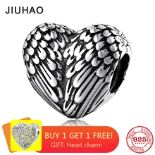 Новые 925 пробы серебряные модные бусы в форме сердца ангела подходят к оригинальному браслету Pandora для изготовления ювелирных изделий