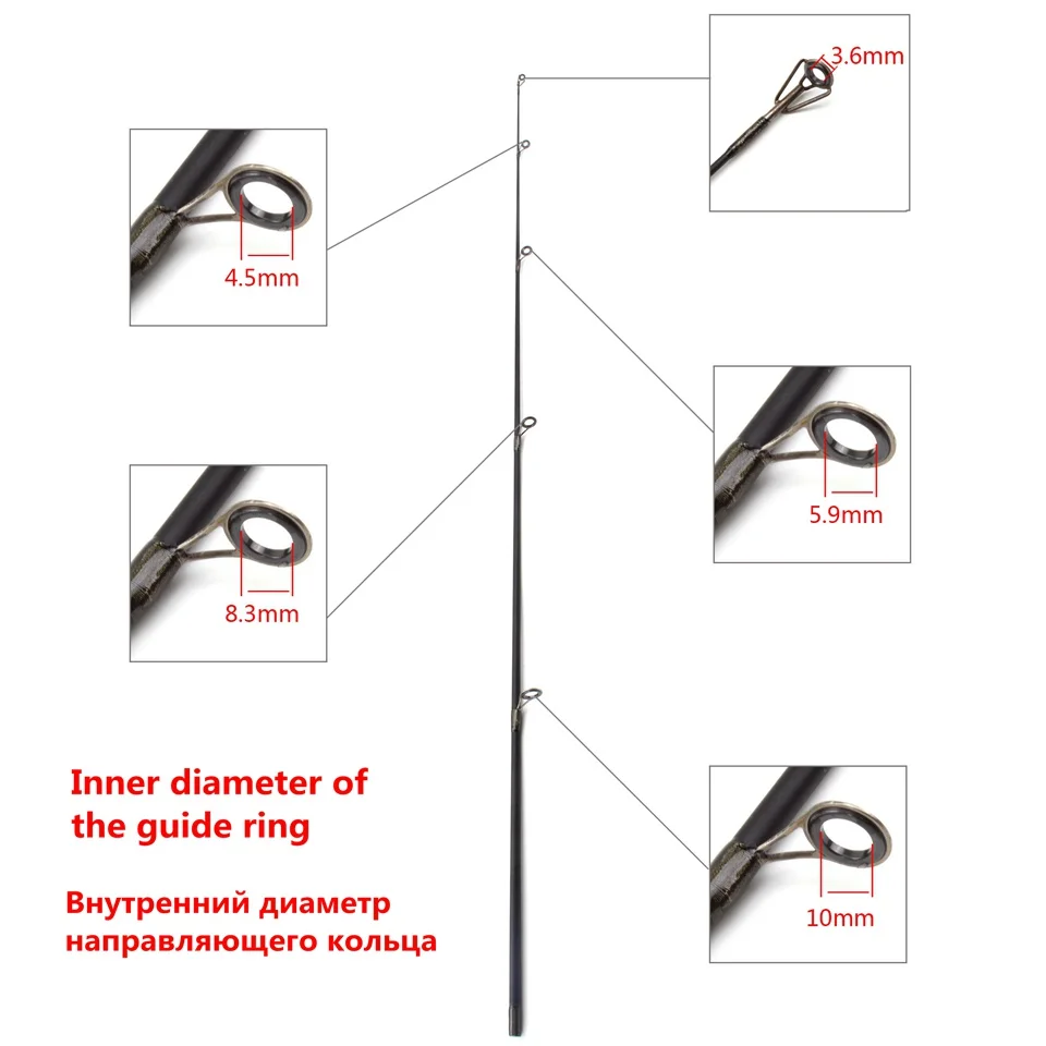 Рыболовные кончики стержней Длина 95 см 15 г спиннинговое удилище верхняя часть углеродный материал стандартное кольцо ремонт рыболовные снасти аксессуары