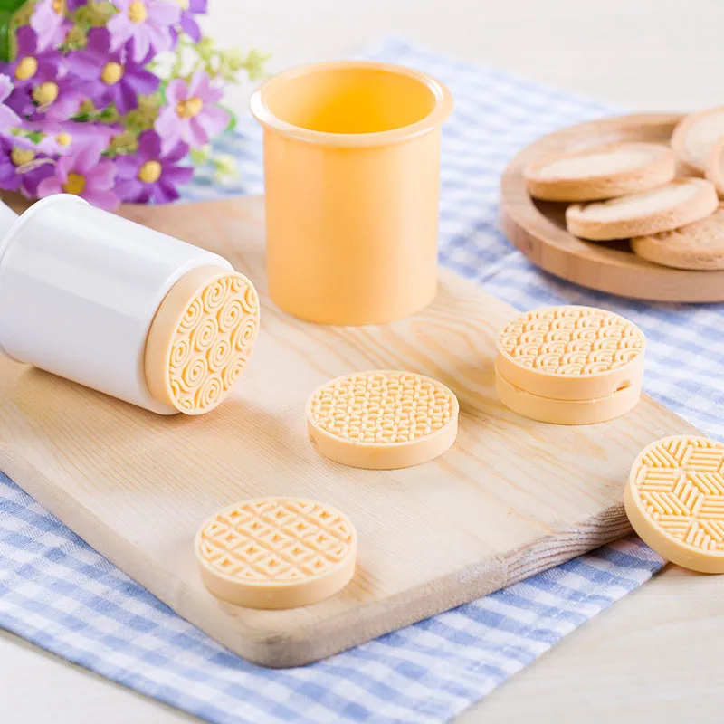 Round Shape Cookies Cutter Molds Plastic Cake Mould Biscuit Plunger Forms For Cookies Cake Decorating DIY Baking Tools