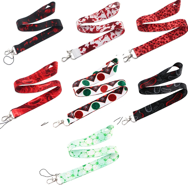 

10 шт./лот BH1435 Blinghero Мультяшные ремешки для клеток крови, ключи, ID-карта, держатель для телефона, брелок, USB-значок, ремешок на шею, медицинский ремешок