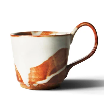 

Retro Handmade Coffee Cup Creative Ceramics Mug with Handle Tea Cup Vintage Japanese Water Cup Caneca Birthday Gift Box CM102