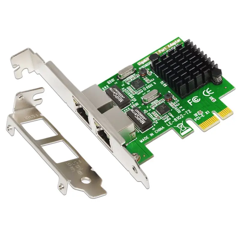 LEORY SSU 8120-T2 2 порта 1000 Мбит/с Gigabit Ethernet PCI-E сетевая карта PCI Express RJ45 LAN адаптер плата расширения для настольного ПК