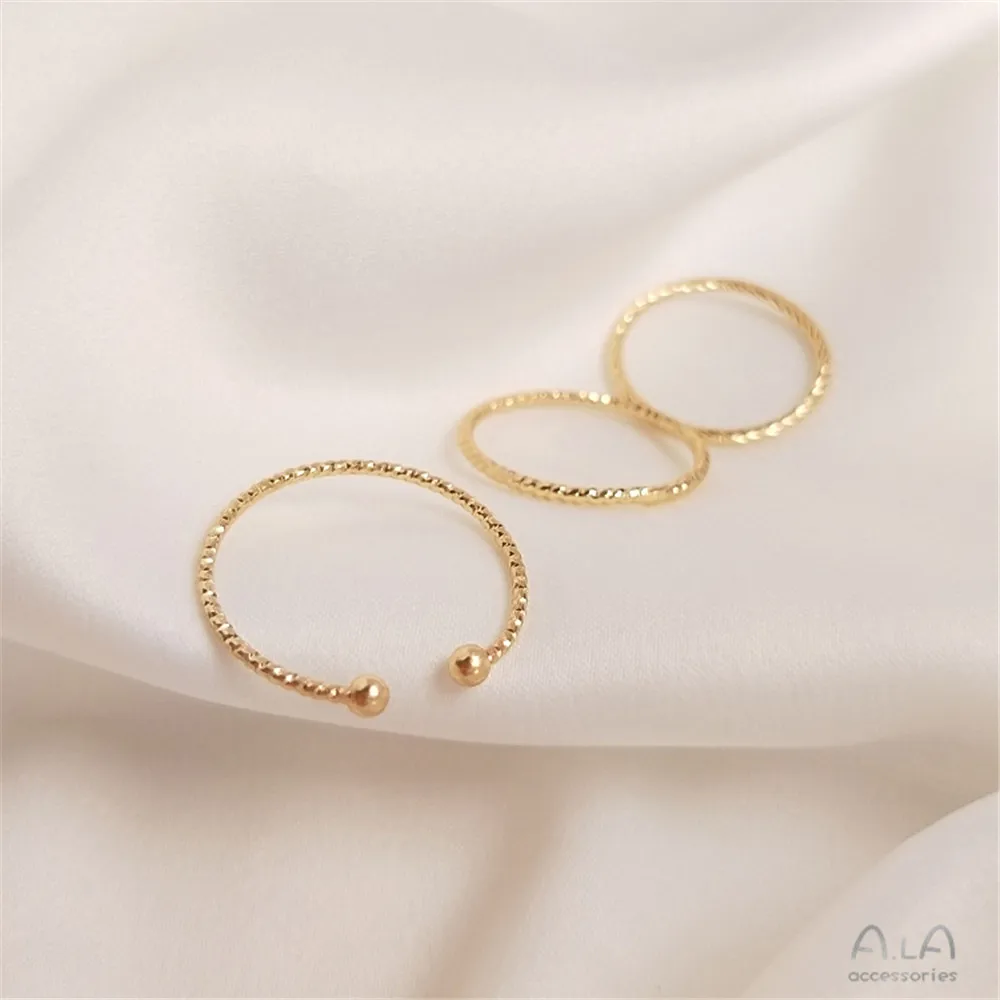 14K 도금 골드 배치 플라워 웨이브 링, 심플한 인스 윈드 링 조합 테일 링, 여성 타이드 DIY 링