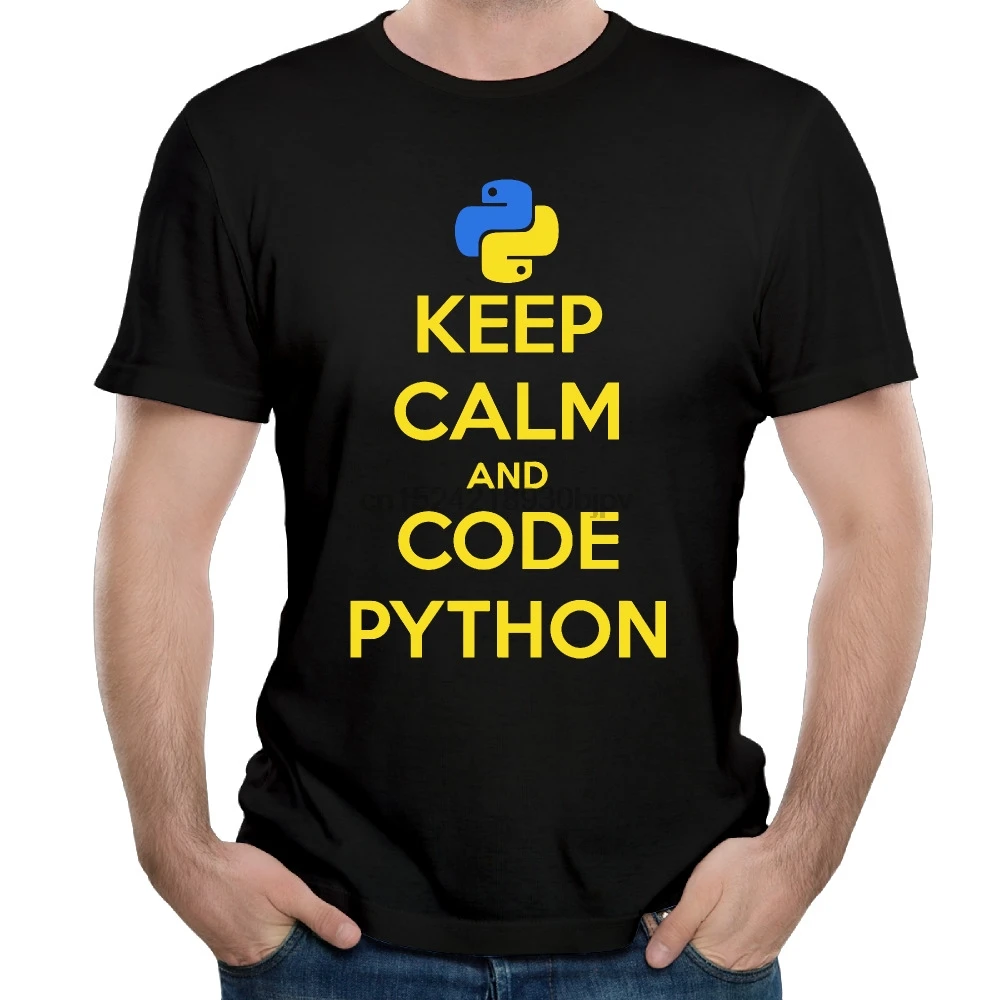 

Leqemao Keep Calm And Code Python New Men& T Shirt