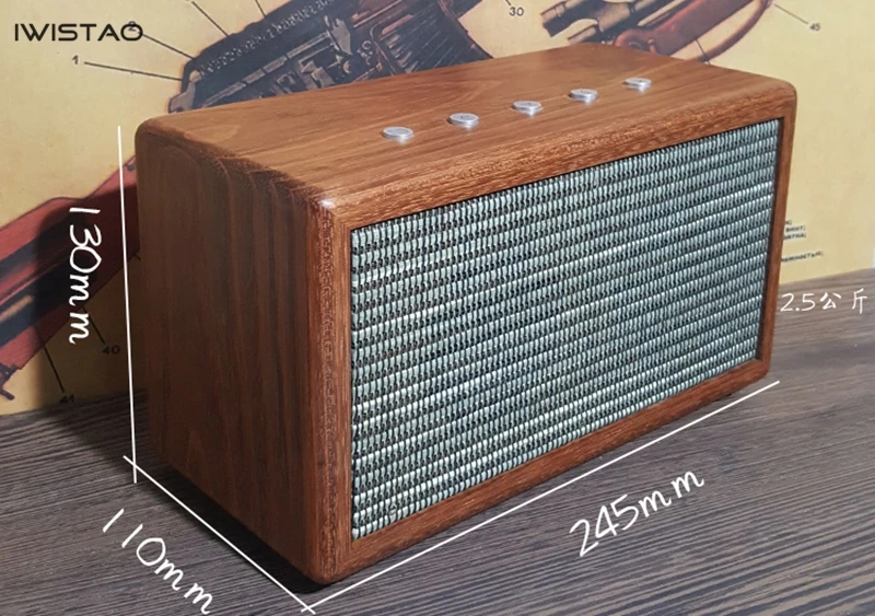 Iwistao 2x20 Вт Bluetooth динамик 4,1 ручной работы винтажное цельное Вишневое дерево AUX CSR8635