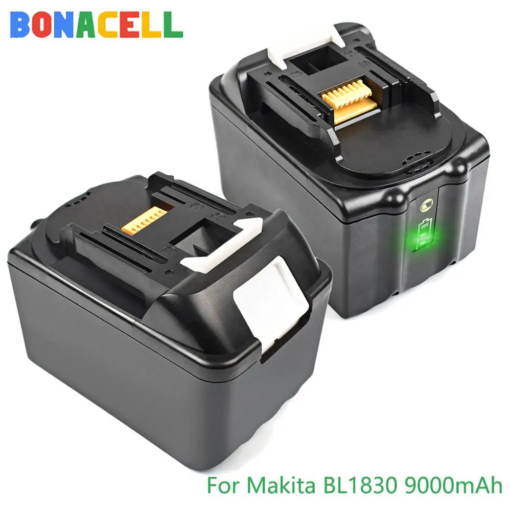 Аккумуляторная литий ионная аккумуляторная батарея bonacel 18 в 9000 мАч для Makita BL1830