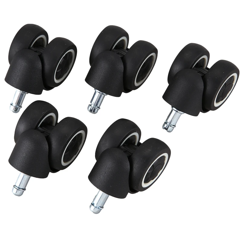 

5Pcs/Set 2Inch Office Chair Caster Wheels Stem Universal for Replacement Protecting Floor Rubber Twin Wheels