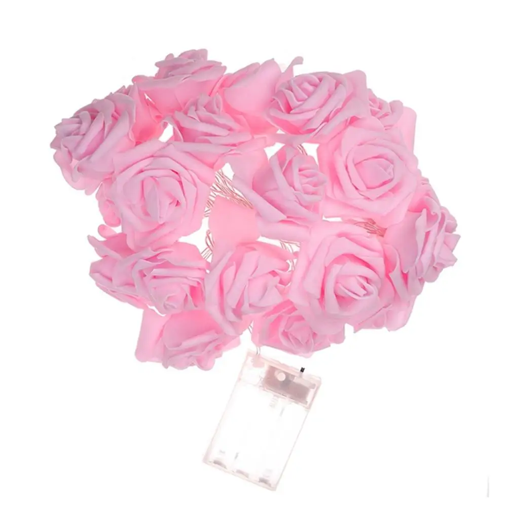 

Rose Flower String Light Battery Operated LED Wedding Garden Party Garland Valentine'S Day Decoration10/20 LED Christmas Lights