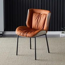 

Dining chairs Modern Simple restaurant furniture Home Shell dinette Soft Case leather chair luxury design with backrest stool