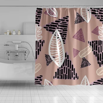 

Laeacco Flowers Printed Fashion Art Shower Curtain Bathroom Waterproof Polyester Bath Screen Bohemian Bathroom Decor Large Size