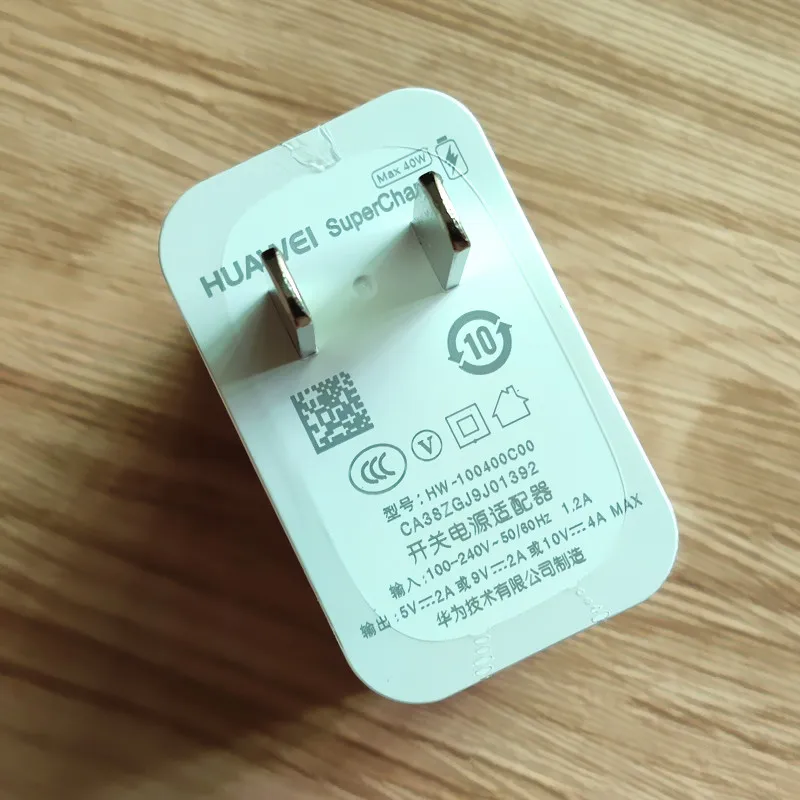 10 в 4A HUAWEI mate 20 зарядное устройство SuperCharge 40 Вт Быстрая зарядка для P10 p20 mate 9 10 pro Honor note 10 USB 3,1 type-C кабель