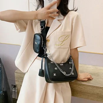 

2020 New PU Bag for Women Cross Body Bags Letter Embroidered Shoulder Messenger Bag Fashion Female Crossbody Bags Sac Femme