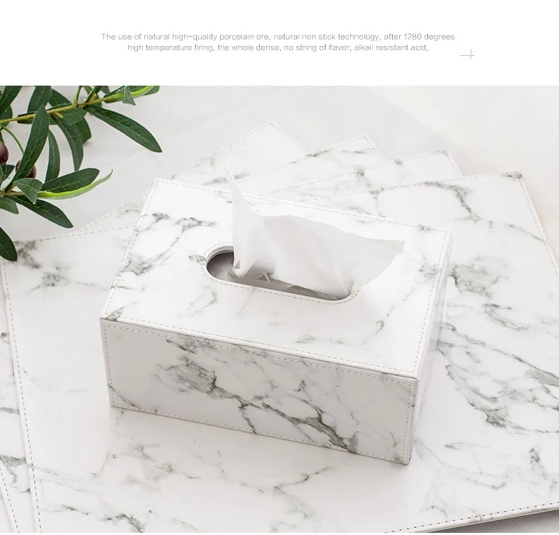 Мраморная Скандинавская гостиная столовая коробка для салфеток поднос домашний креативный ящик для хранения украшений бумажная коробка для украшения гостиной