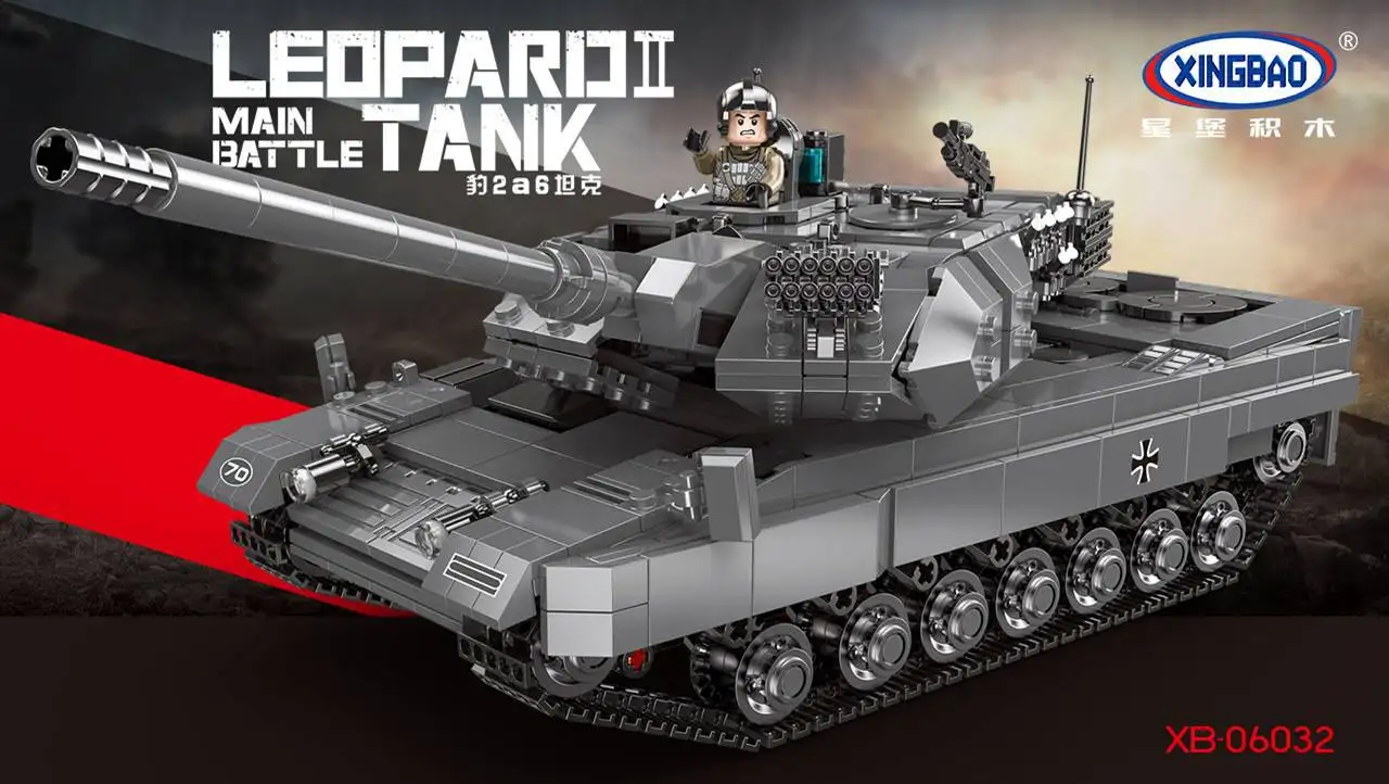 

PRE-SALE XINGBAO Xb-06032 Leopard 2A6 Tank Model Fight Inserted Small Particles Military Building Blocks Assembled Educational T