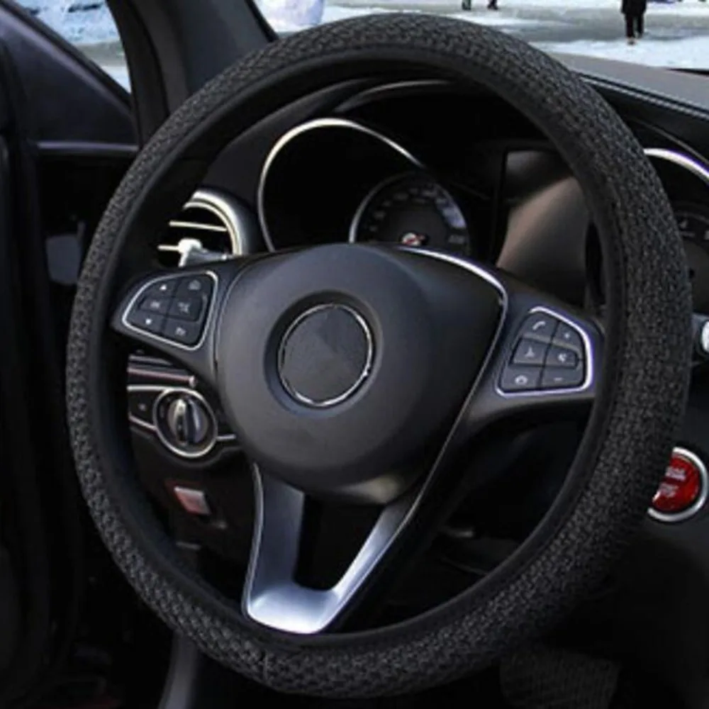 Universal Car Steering Wheel Cover Ice Silk Car Handle Covers Car-styling Microfiber Leather Wear-resistant