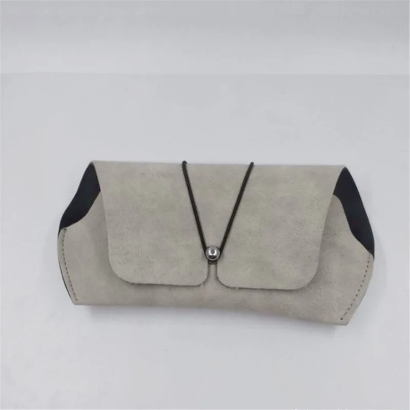 PU Leather Glasses Case Vintage Sunglasses Holder Box Eyeglasses Solid Storage Box Colorful Fold-able Portable Bag
