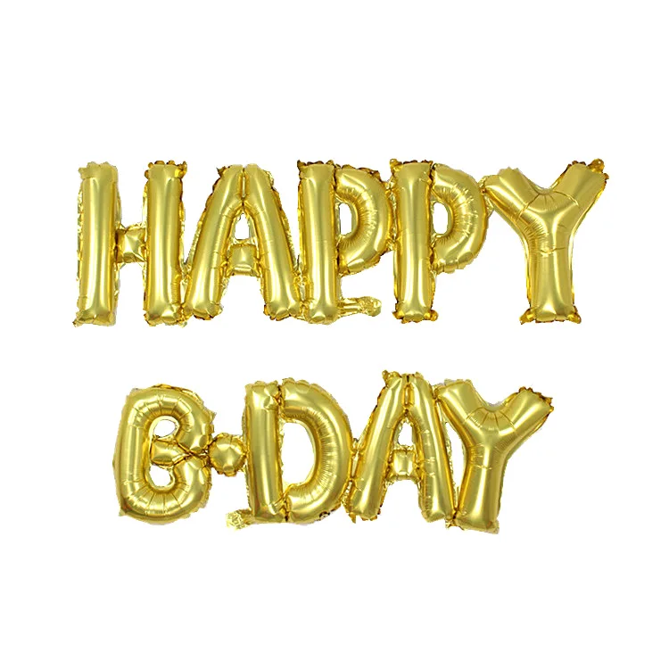 Имитация цельных букв happybday сочетание фольги воздушный шар украшения на день рождения Jin Hong розовый и синий
