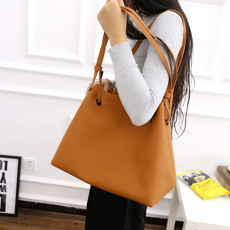 

2018 New Style WOMEN'S Bag Fashion Shoulder Tote Bag Simple Shoulder Bag Retro Versatile Hand Picture Big Bag Fashion