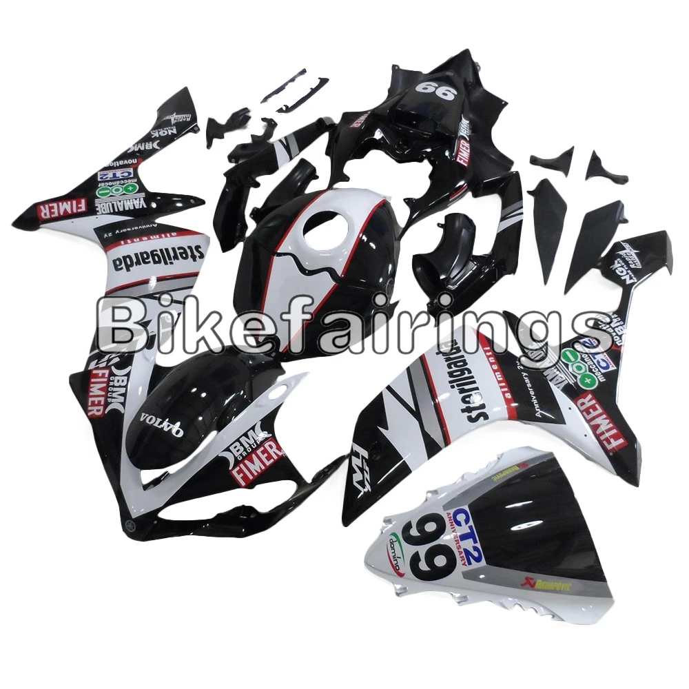 Черно-белые чехлы Sterilgarda для Yamaha 2007 2008 YZF1000 R1, литьевые корпуса, пластиковые панели, обтекатели