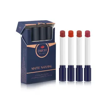 

QIBEST 4 Colors Cigarette Design Matte Lipstick Velvet Fading Blam Makeup Lipstick Nude Not Lasting Sexy Lip Waterproof Q3O3