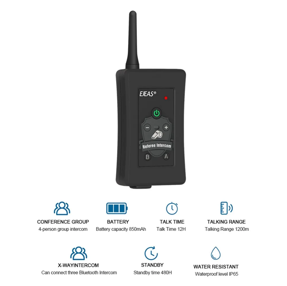 4 шт./партия последние ejeas FBIM 1200 м 4 всадника мотоцикла BT гарнитура Bluetooth Полный дуплексный футбол рефери домофон FM