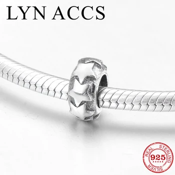 

925 Sterling Silver DIY gift Creative stars pattern Round magic fine beads Fit Original LYNACCS Charm Bracelet Jewelry making