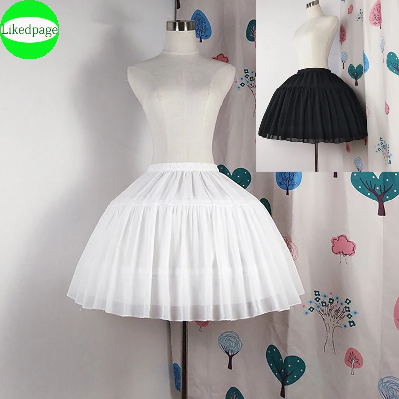 

Ball Gown Underskirt Short Dress Cosplay Petticoat Chiffon Two Bones Lolita Ballet Rockabilly Crinoline Falda Jupon Sottogonna