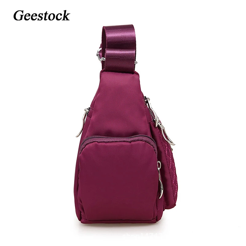 Geestock Women's Crossbody Bag Waterproof Nylon Plaid Shoulder Messenger Bags Large Capacity Lady Shoulder Bag