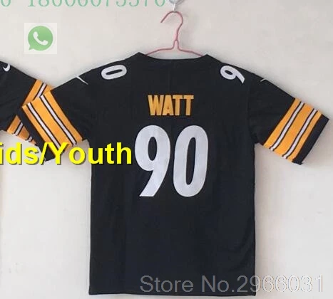 for kids youth Качественная детская одежда ben roethlisberger 7 Le'Veon Bell 26 Antonio коричневый 84 T.J. Ватт 90 Джерси Питтсбург - Цвет: for kids youth