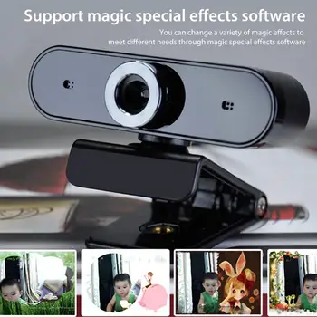 

Mini Camera HD Online Lesson USB Camera Built-in Sound Absorption Noise Reduction Microphone 360 Degree Rotation Camera