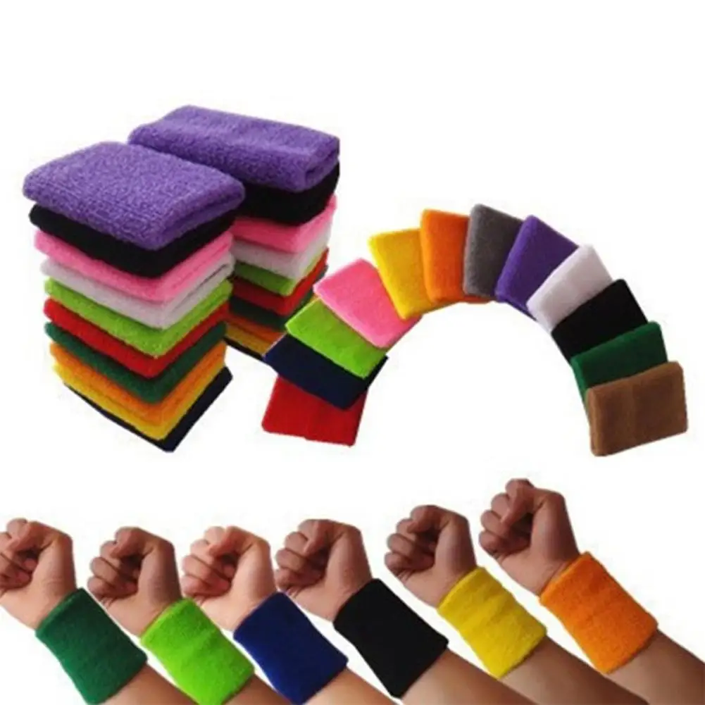 

HiMISS Sweatbands Sports Wrist Bands Absorbent Sweatbands wrist Football Basketball Various Sports cotton yarn 8x8cm