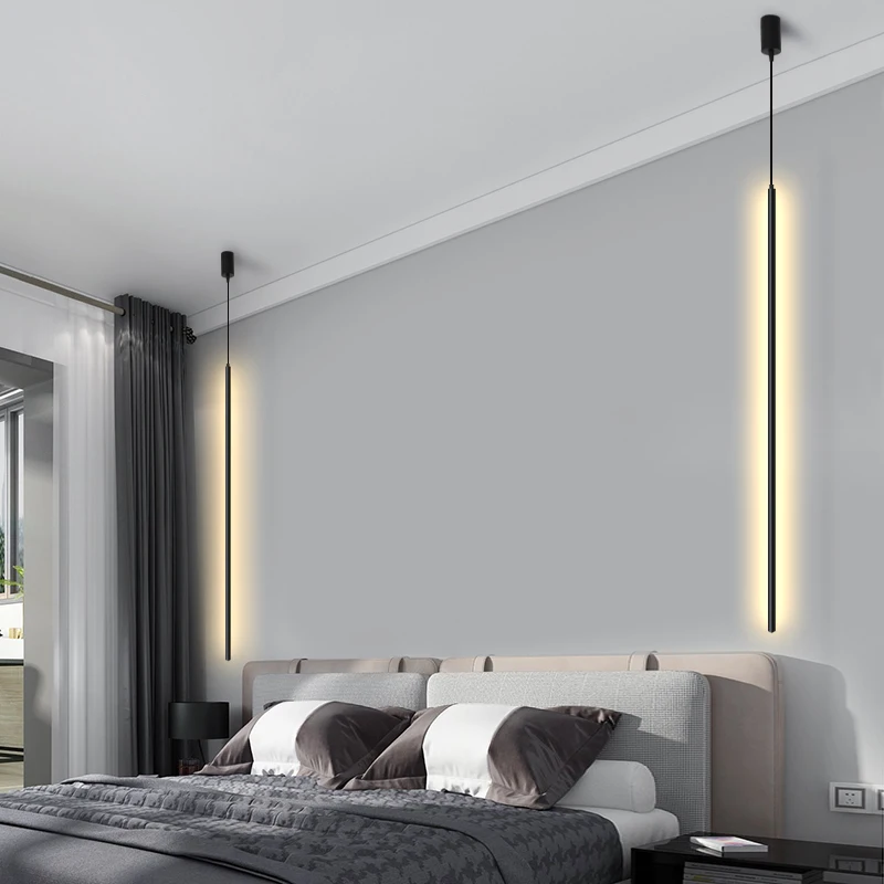 Modern LED Pendant Lights Indoor Lighting Suspended Loft Dimming Simple Pendant Lamp Living Room Bed