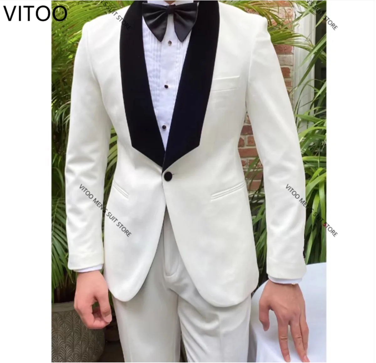 

2 Piece White Wedding Men's Formal Dress Western Fit Casual Formal Wear Dinner Party Birthday Party Essential Latest Coat Design