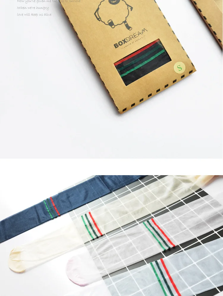 He zi dream Summer Children Socks Color Stripes Cored Wire Girls' Pantyhose Children Anti-mosquito Socks Thin Silk Stockings Chi