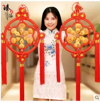 

Natural calabash pendant opens bright Chinese knot home geomantic blessing word sitting room porch wall ACTS ofing