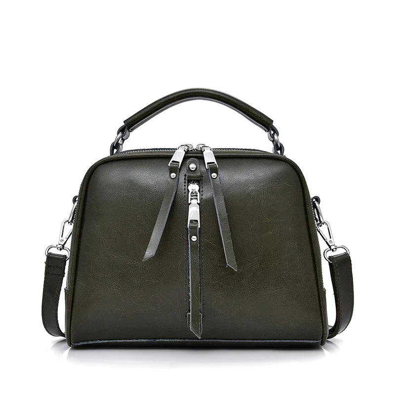 Женская сумка, новая односторонняя, сумка на одно плечо, женская сумка, сумка безопасности, модная сумка из натуральной кожи - Цвет: Зеленый