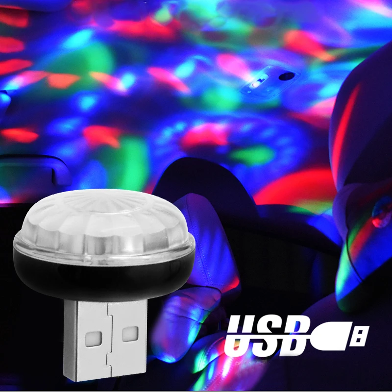 Автомобильный Стайлинг светодиодный USB атмосферный свет DJ RGB Мини Красочный музыкальный звук лампа USB-C телефон ампулы праздничная атмосфера динамическая лампа