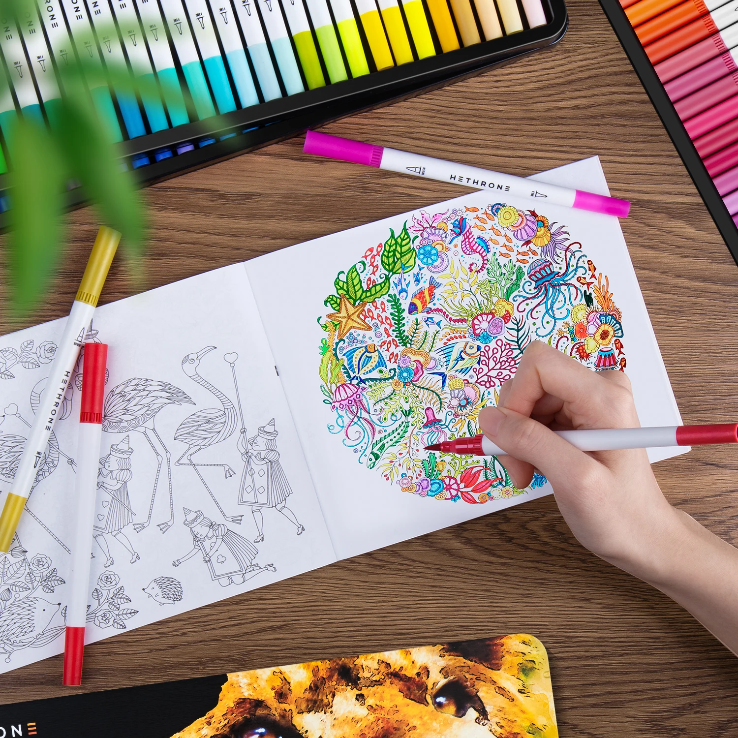 Hethrone 100 шт. маркер для рисования FineLiner ручка с двойными наконечниками кисть